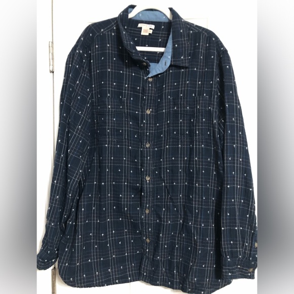 Carbon2cobalt men’s soft flannel like shirt plaid star button down men’s XXL - Picture 11 of 11